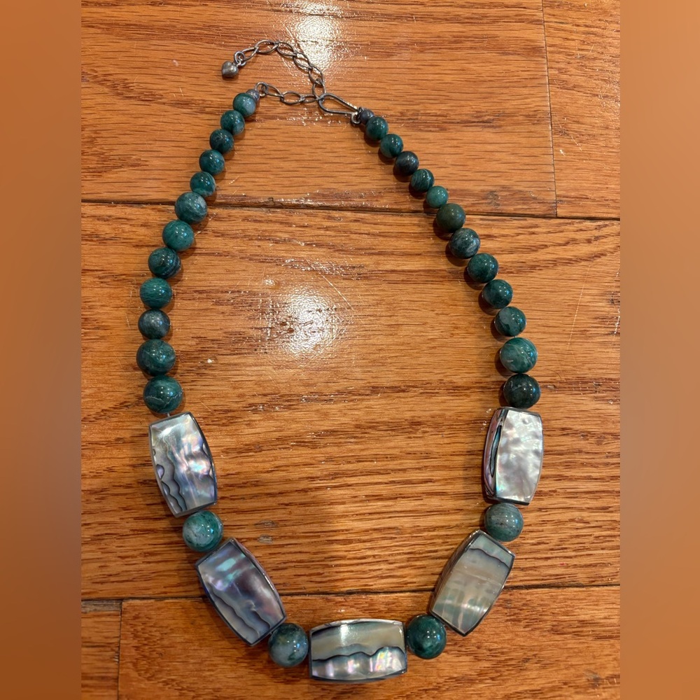 Mine Finds by Jay King Teal Stone & Abalone Statement Necklace – Adjustable